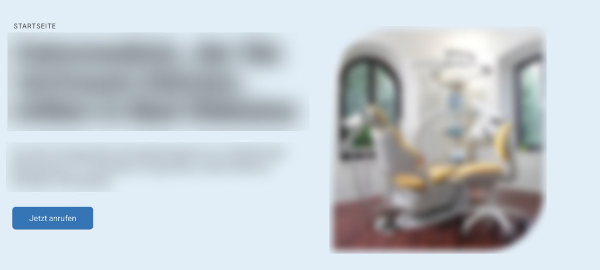 Ausschnitt der neuen Startseite, anonymisiert